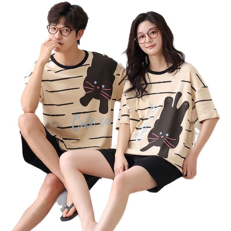 couple outdoor short-sleeved pajamas