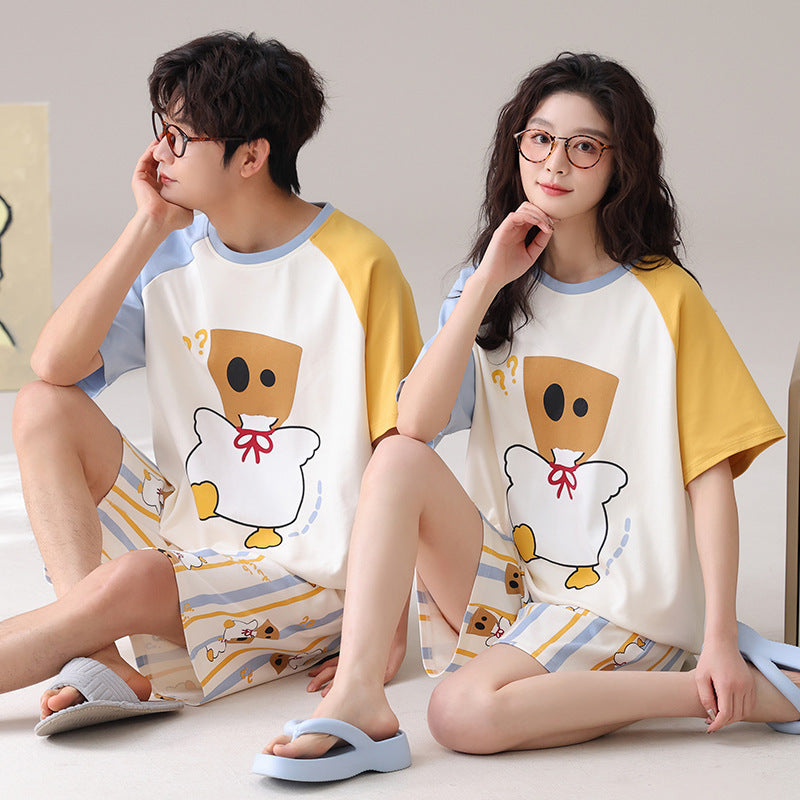 couple outdoor short-sleeved pajamas
