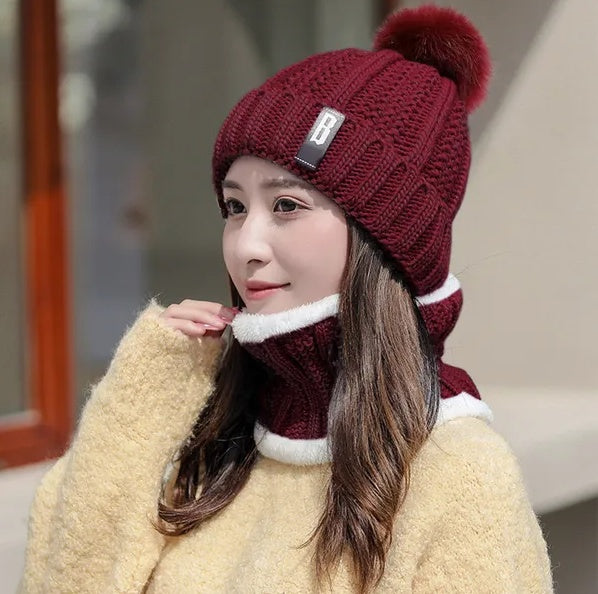 women winter beanie scarf set