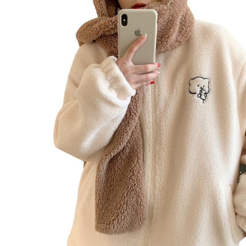 womens plush lamb wool coat