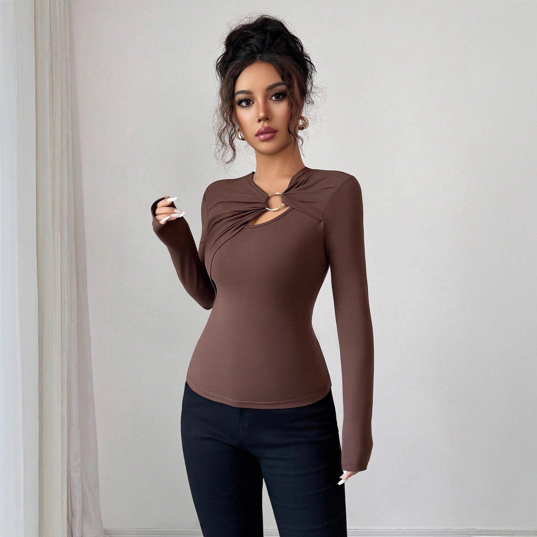 asymmetric slim fit top