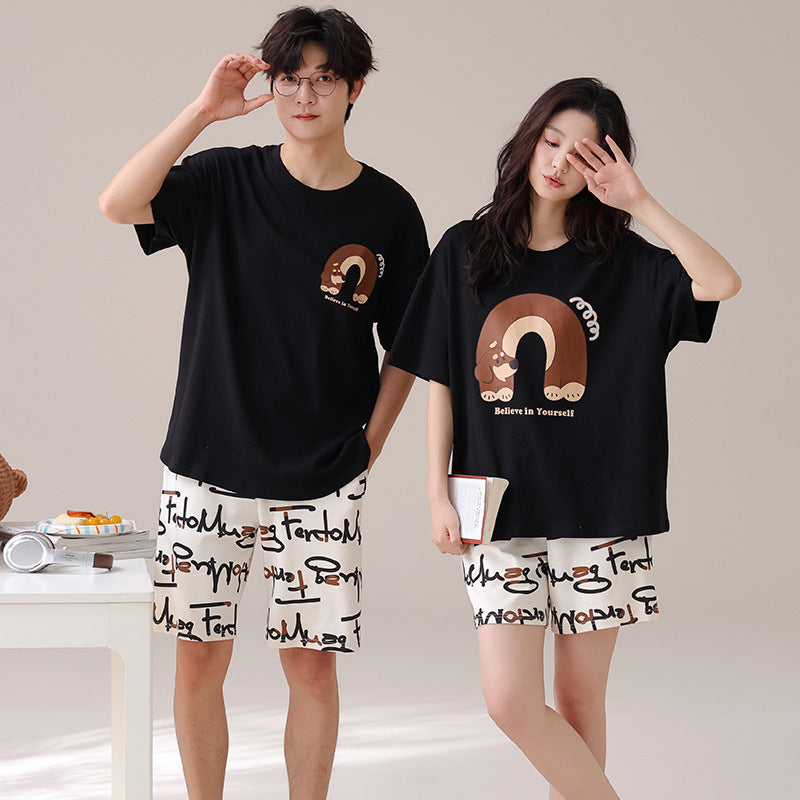 couple outdoor short-sleeved pajamas