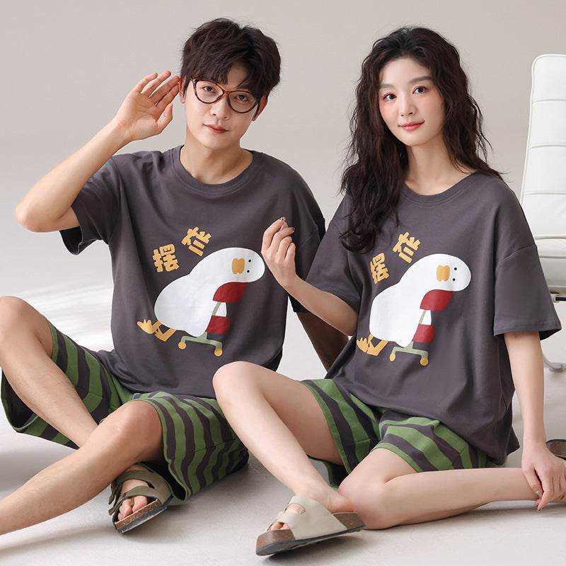 couple outdoor short-sleeved pajamas