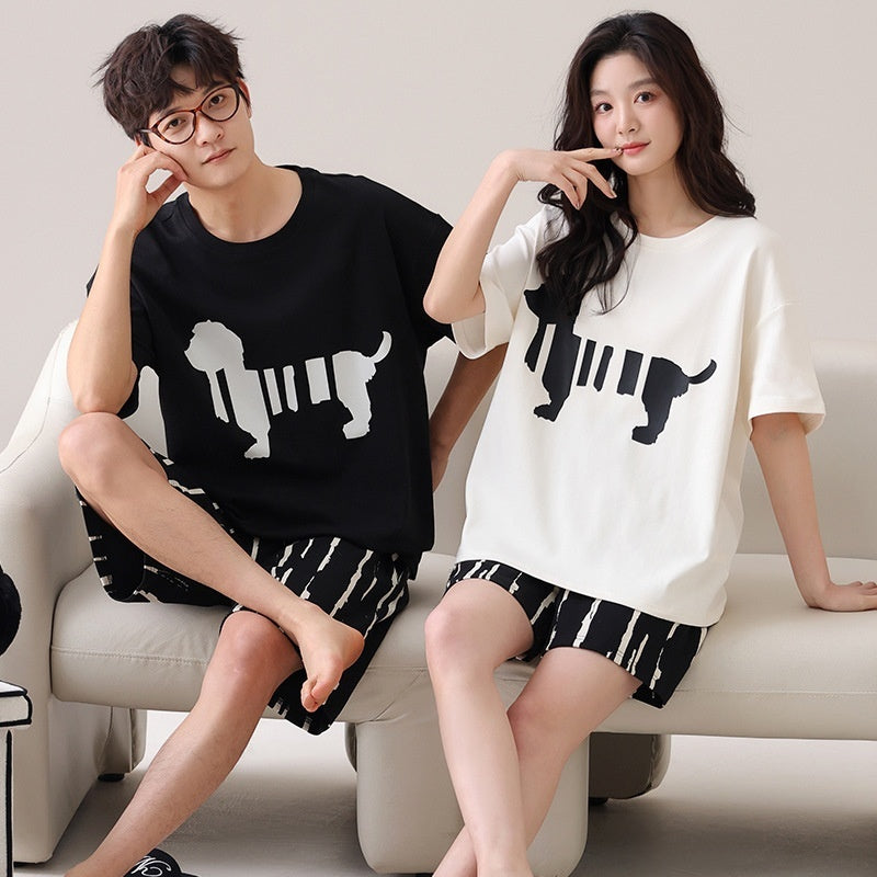 couple outdoor short-sleeved pajamas