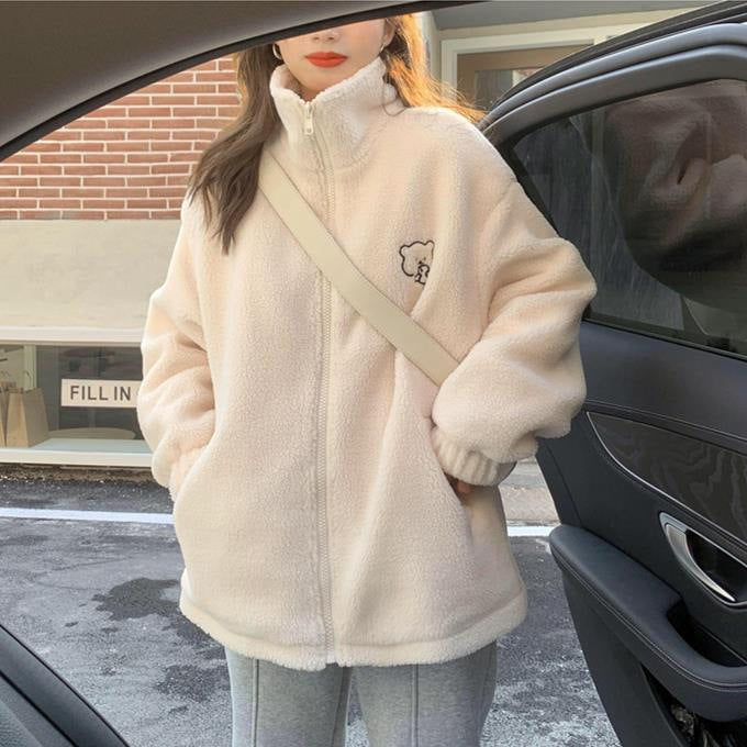 womens plush lamb wool coat