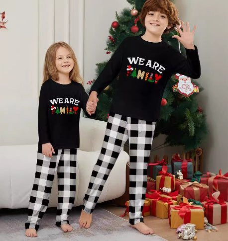 plaid letter printing home wear trousers