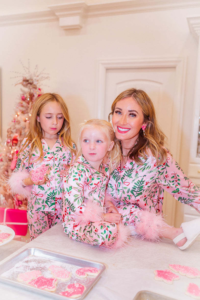 pink parent-child homewear suit