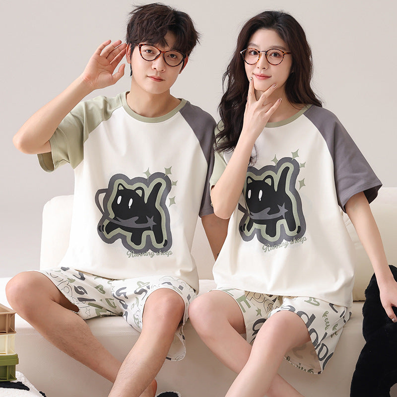 couple outdoor short-sleeved pajamas