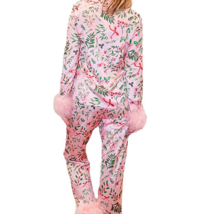 pink parent-child homewear suit