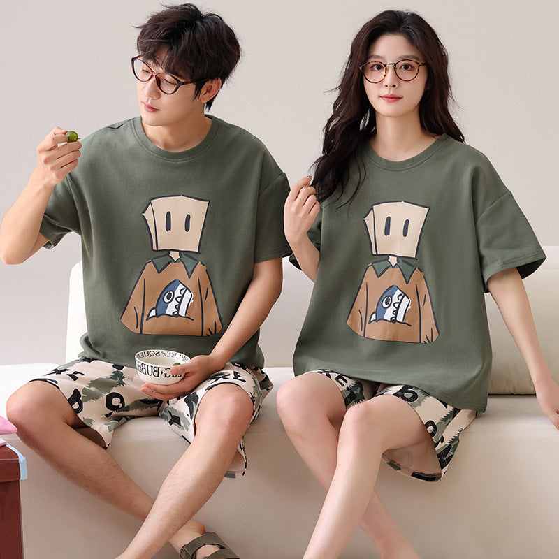couple outdoor short-sleeved pajamas