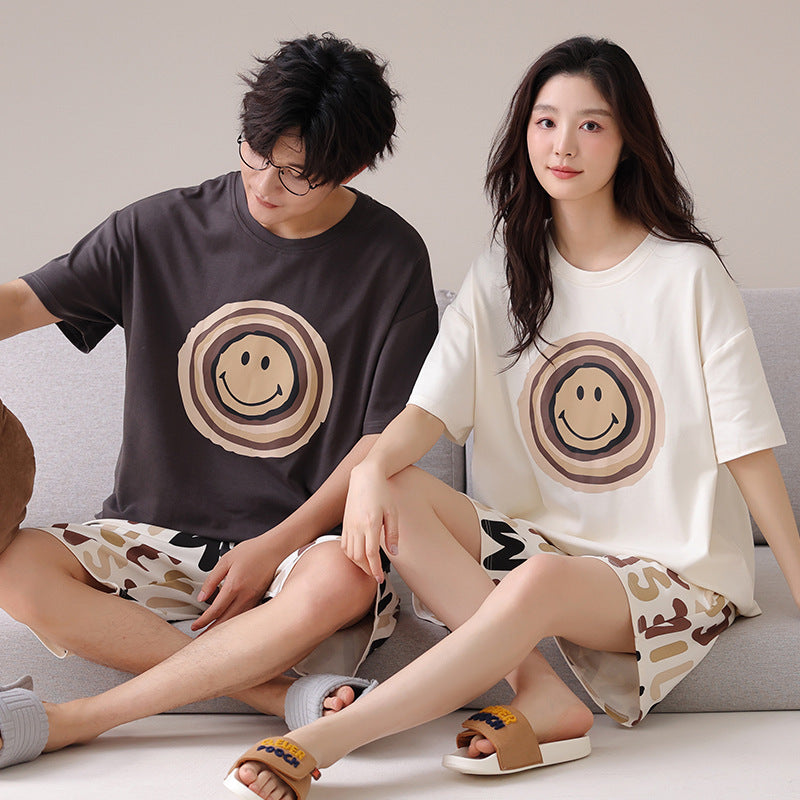 couple outdoor short-sleeved pajamas