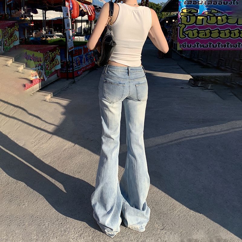 slim fit bell bottom jeans