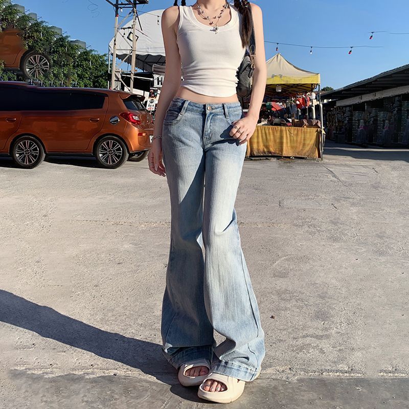 slim fit bell bottom jeans