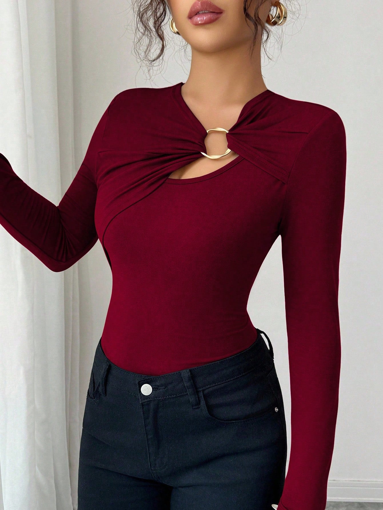 asymmetric slim fit top