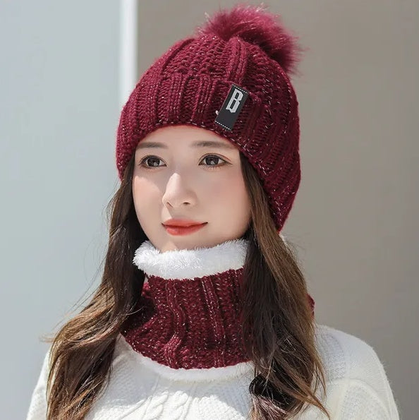 women winter beanie scarf set