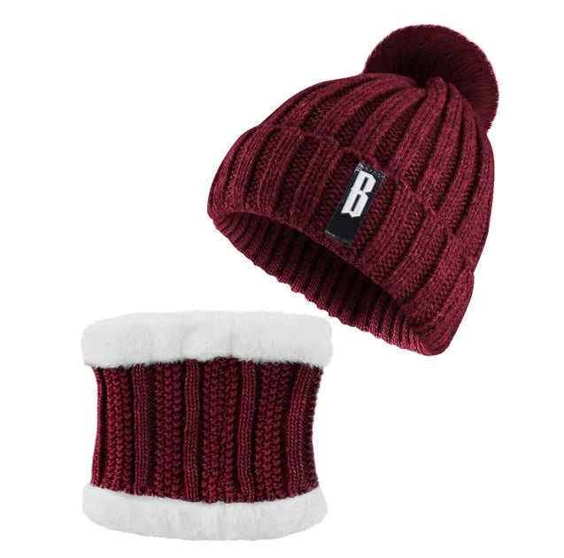women winter beanie scarf set