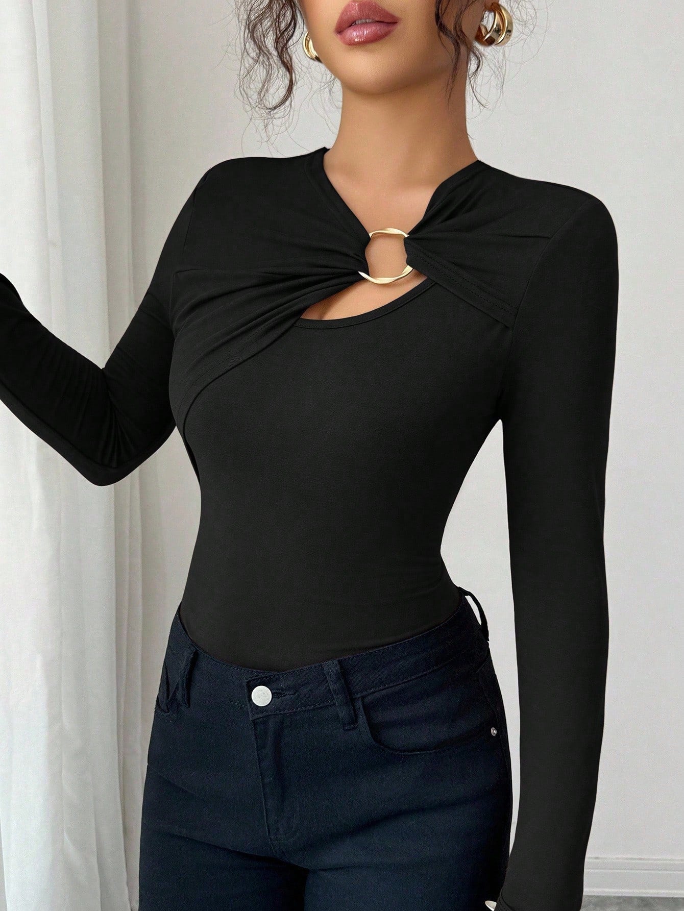 asymmetric slim fit top
