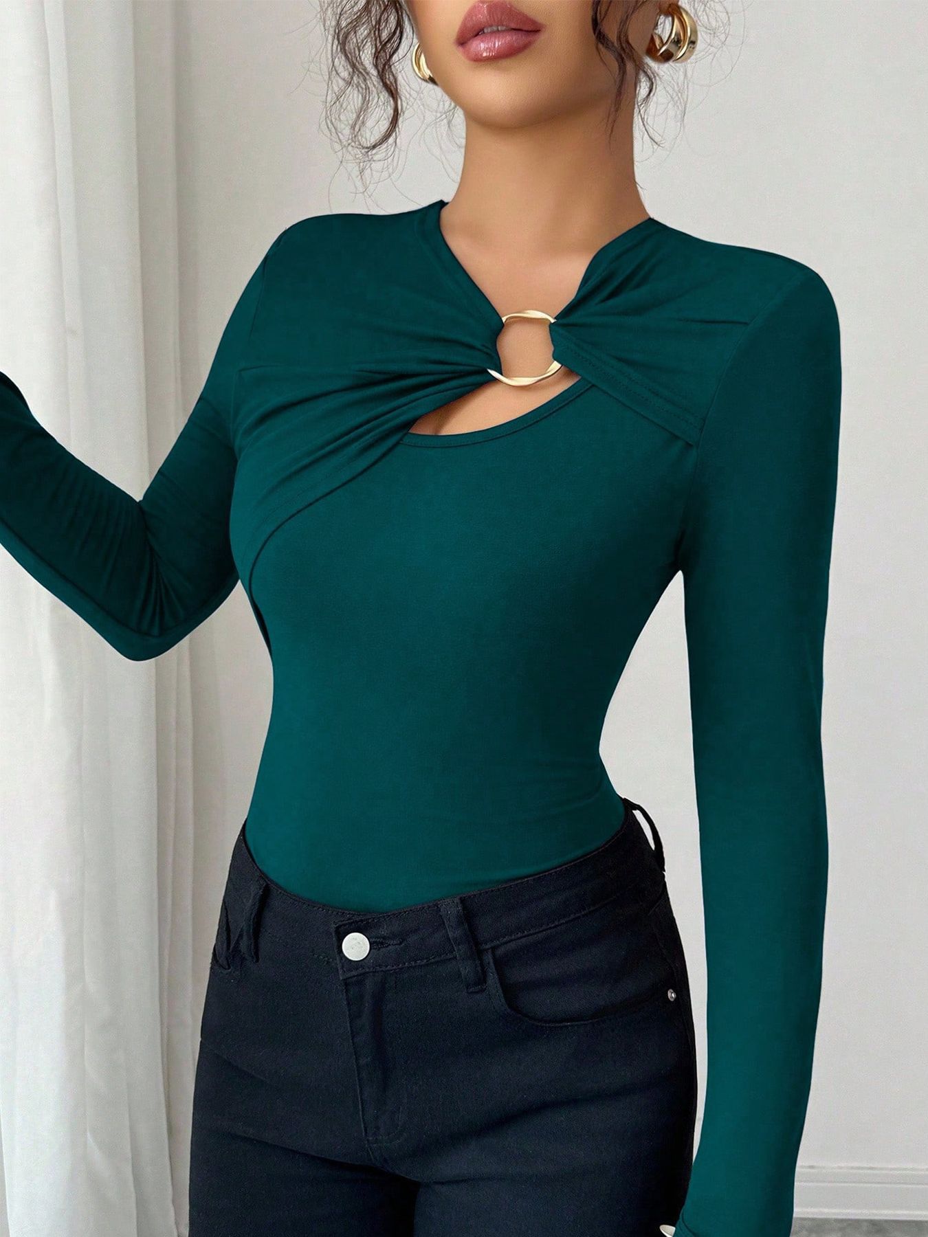 asymmetric slim fit top