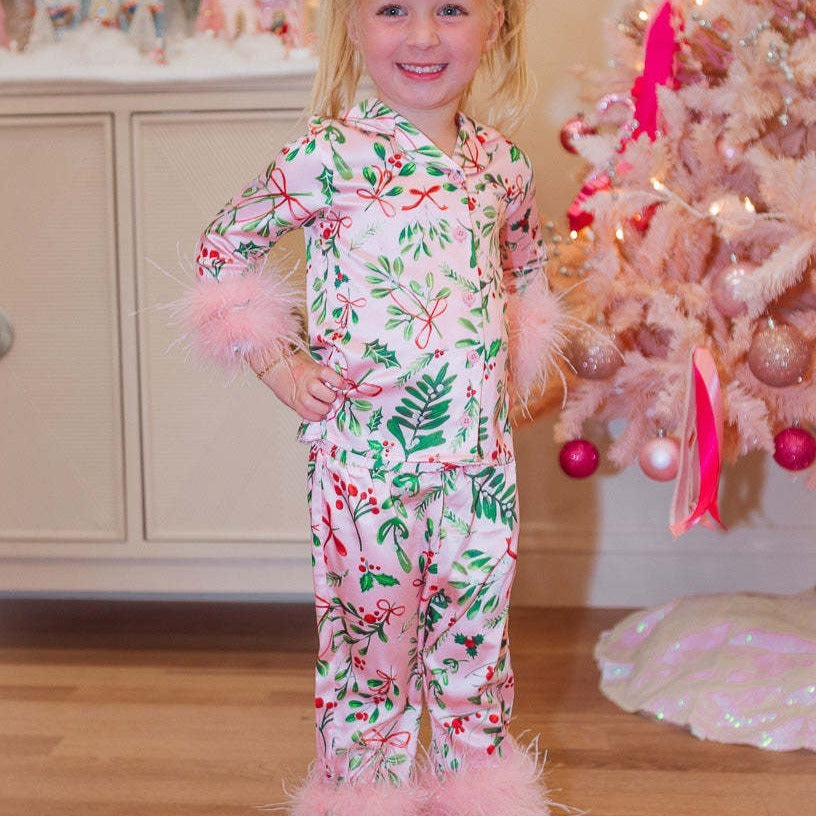 pink parent-child homewear suit