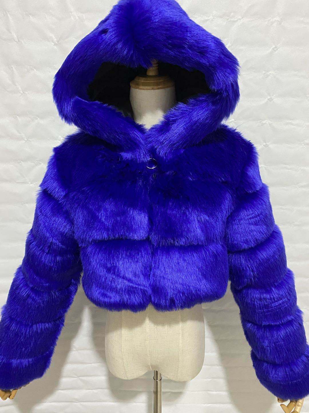 imitation fur fashion overcoat