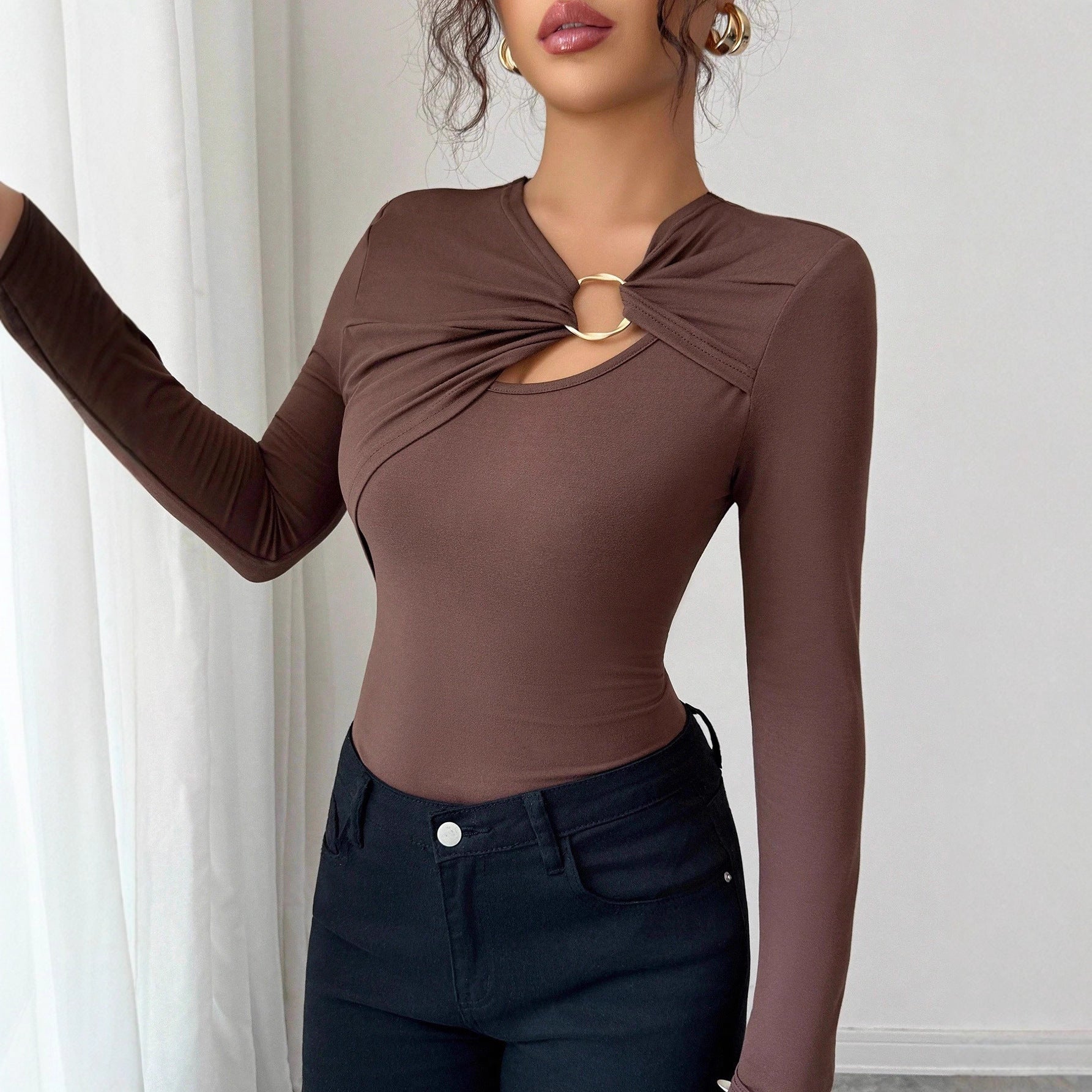asymmetric slim fit top