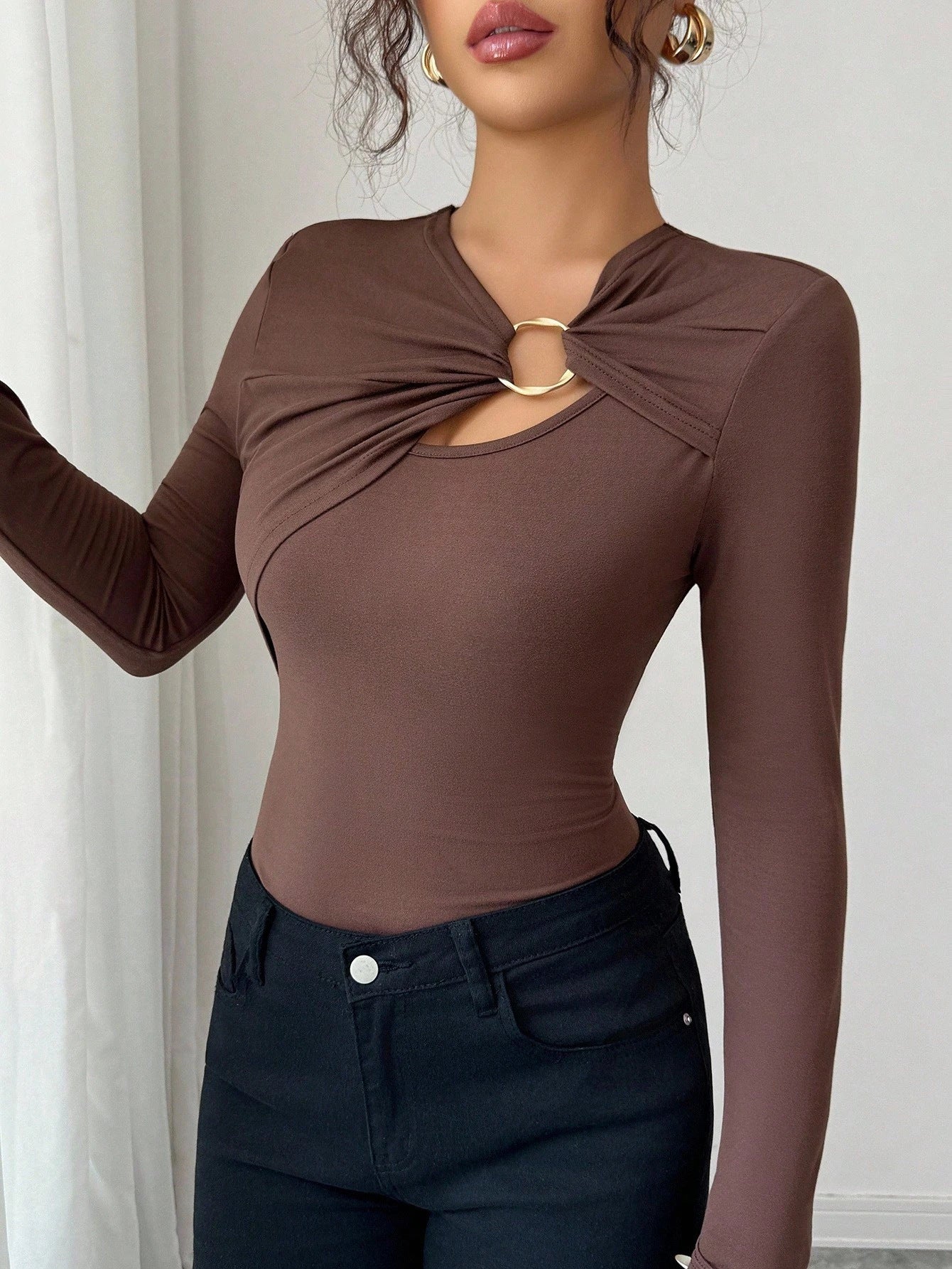 asymmetric slim fit top