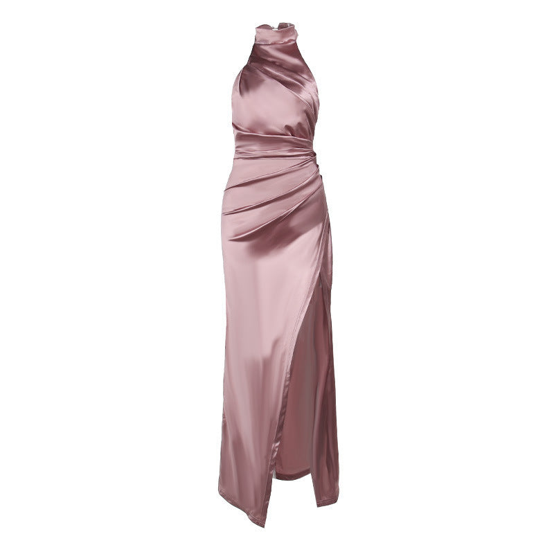 Elegant Stand-up Collar Long Dress 