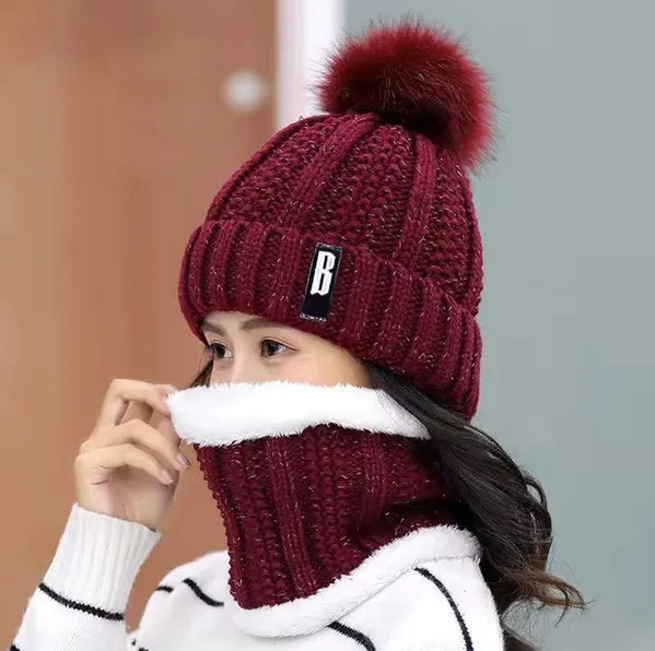women winter beanie scarf set