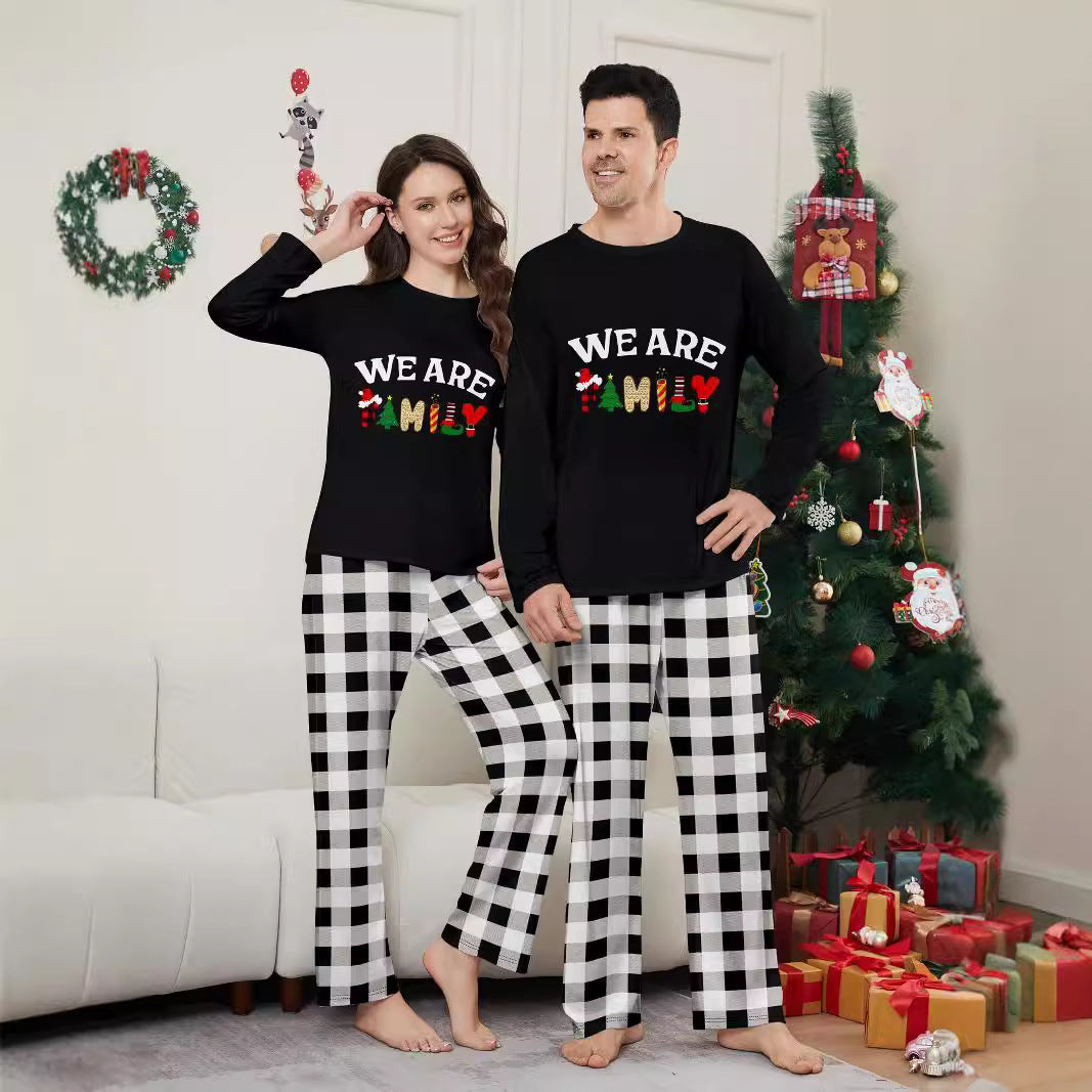 plaid letter printing home wear trousers