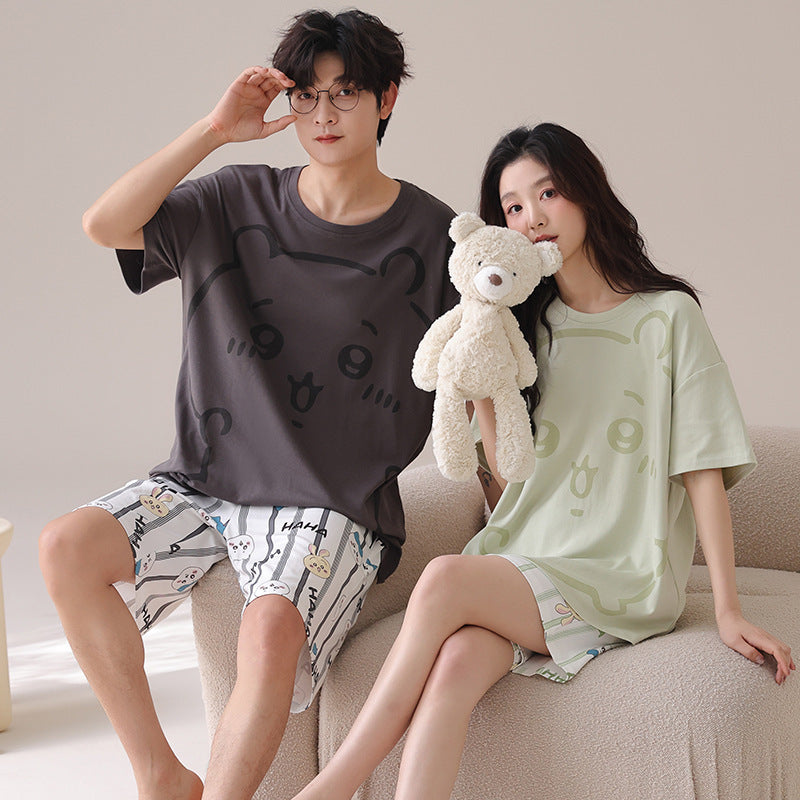 couple outdoor short-sleeved pajamas