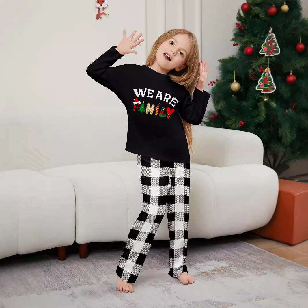 plaid letter printing home wear trousers