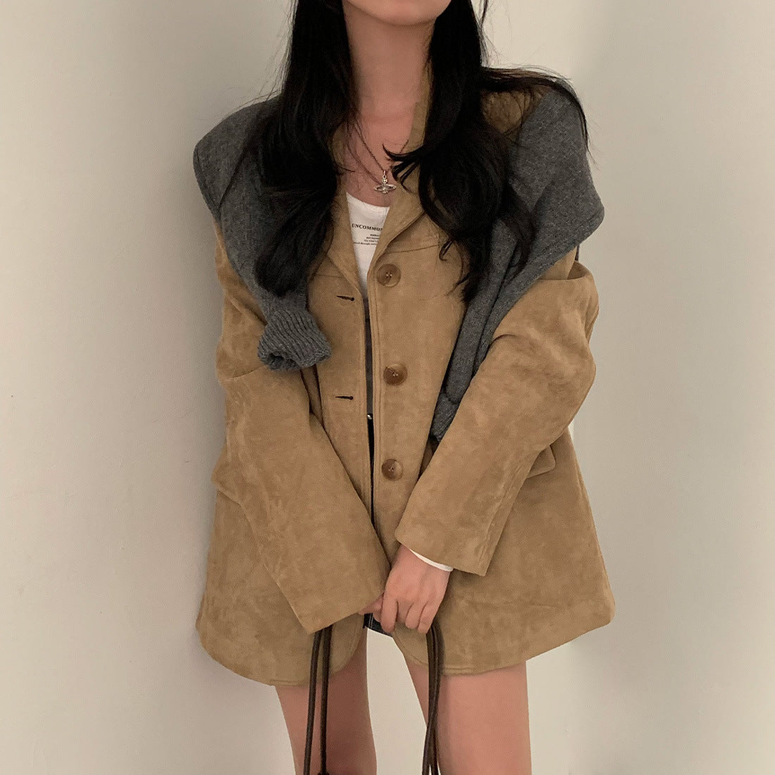 Single-breasted Versatile Long Sleeve Suit Coat
