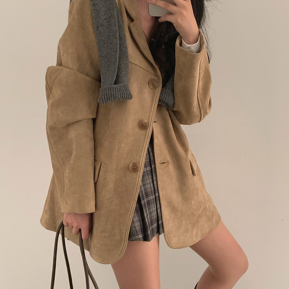 Single-breasted Versatile Long Sleeve Suit Coat