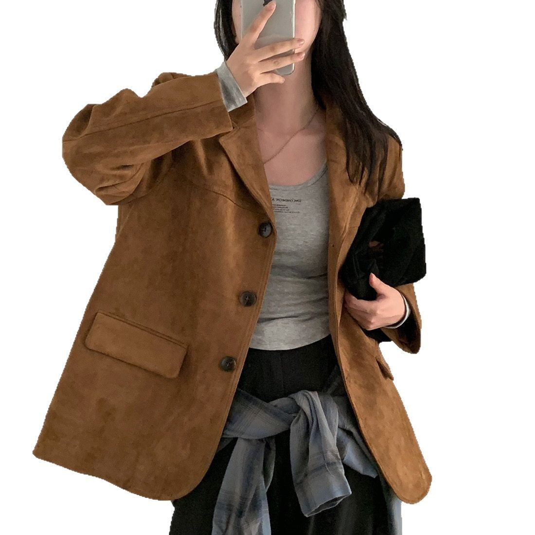 Single-breasted Versatile Long Sleeve Suit Coat