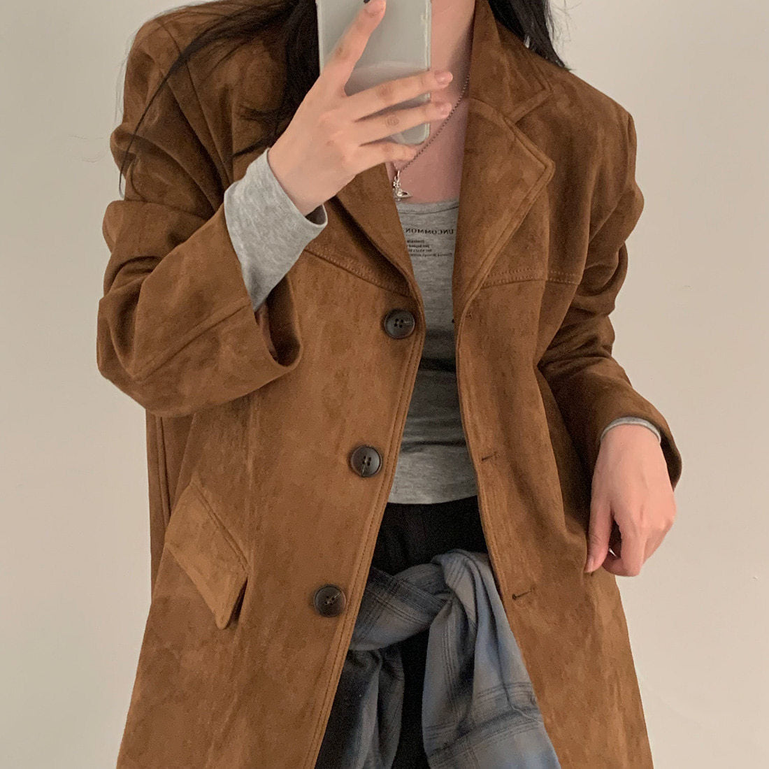 Single-breasted Versatile Long Sleeve Suit Coat