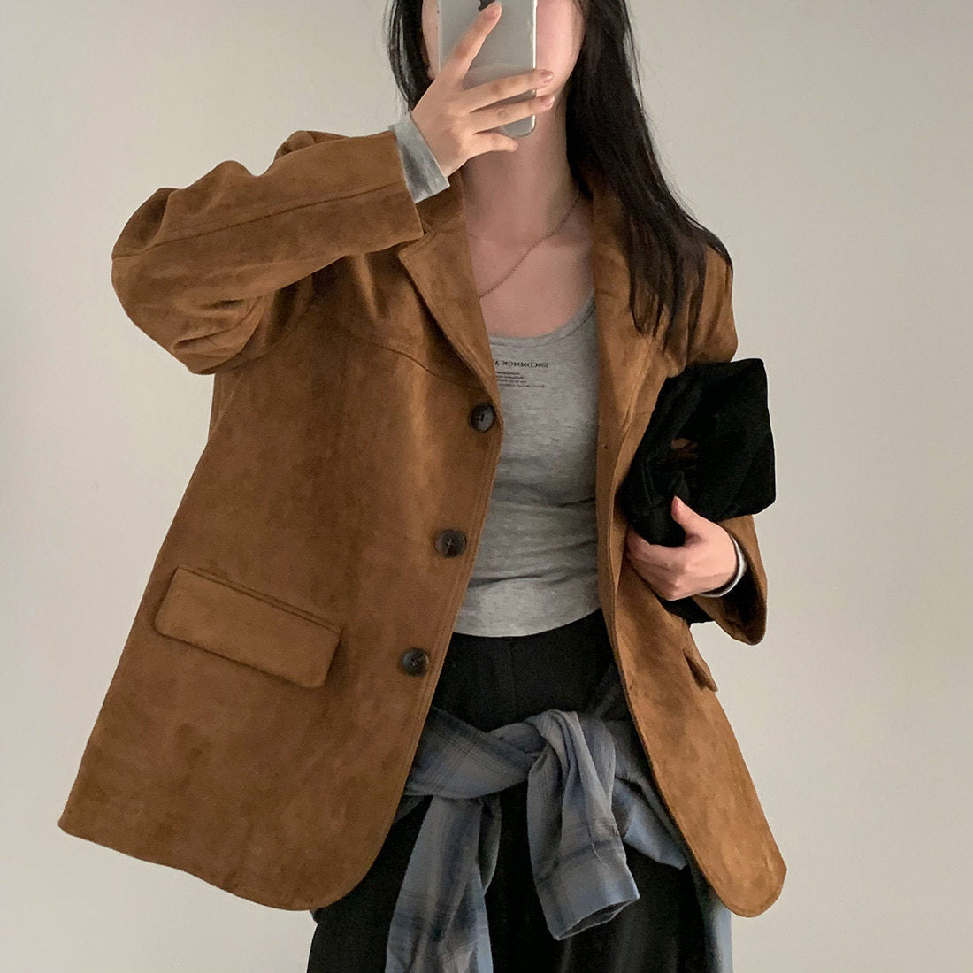 Single-breasted Versatile Long Sleeve Suit Coat