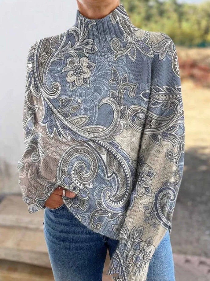 3D floral print pullover