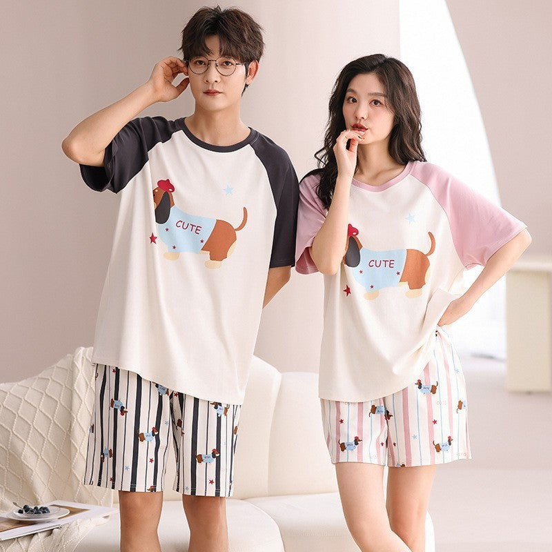 couple outdoor short-sleeved pajamas