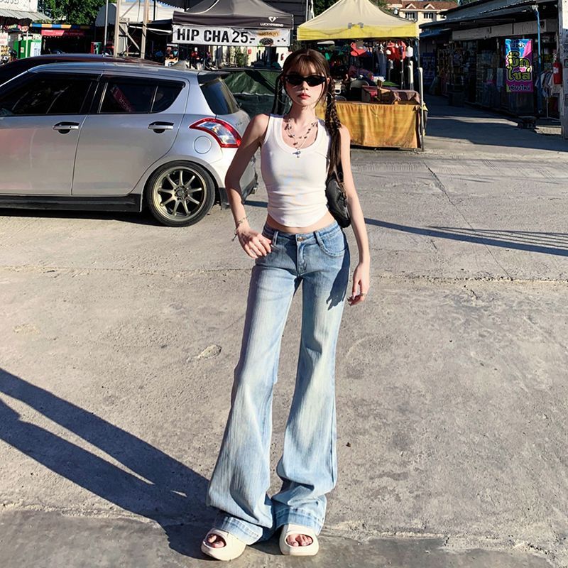 slim fit bell bottom jeans