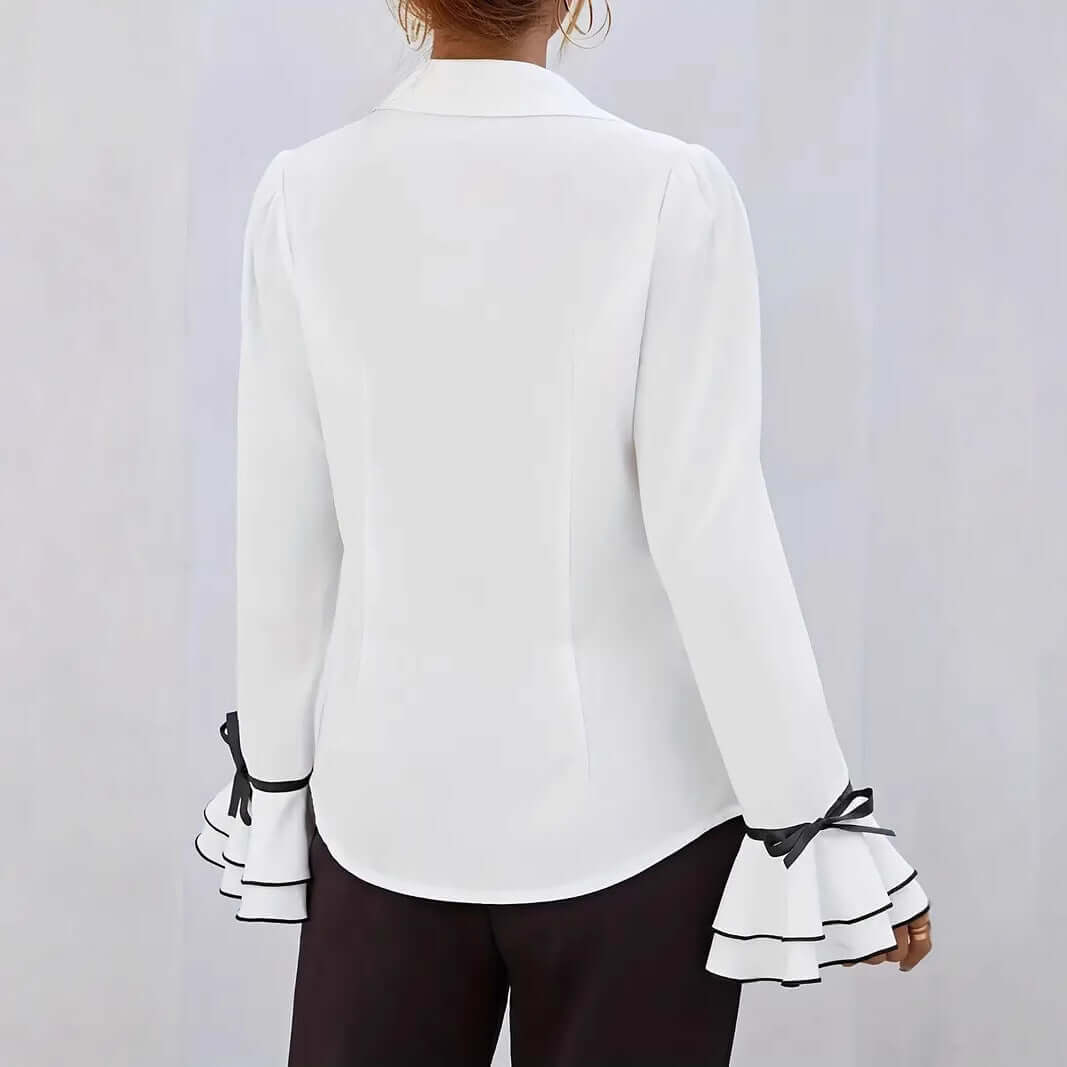 ruffled flared sleeve shirt