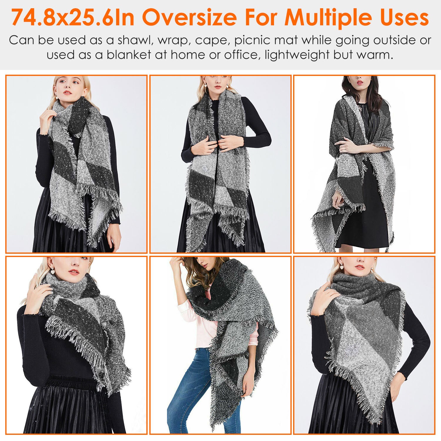 women's winter warm scarf