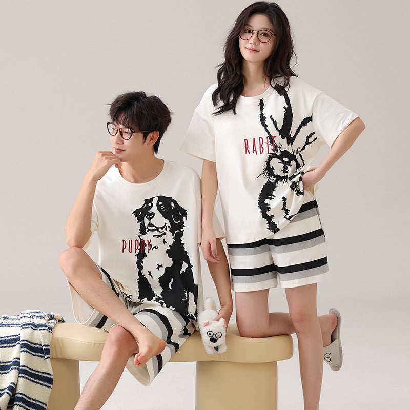 couple outdoor short-sleeved pajamas
