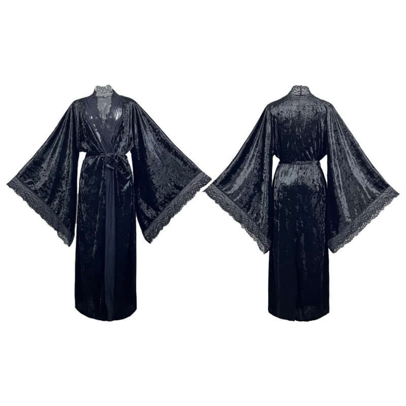 Flare Sleeve Tie-neck Plus Size Homewear 