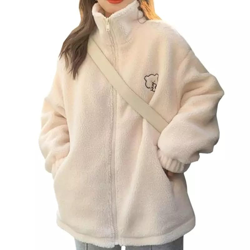 womens plush lamb wool coat