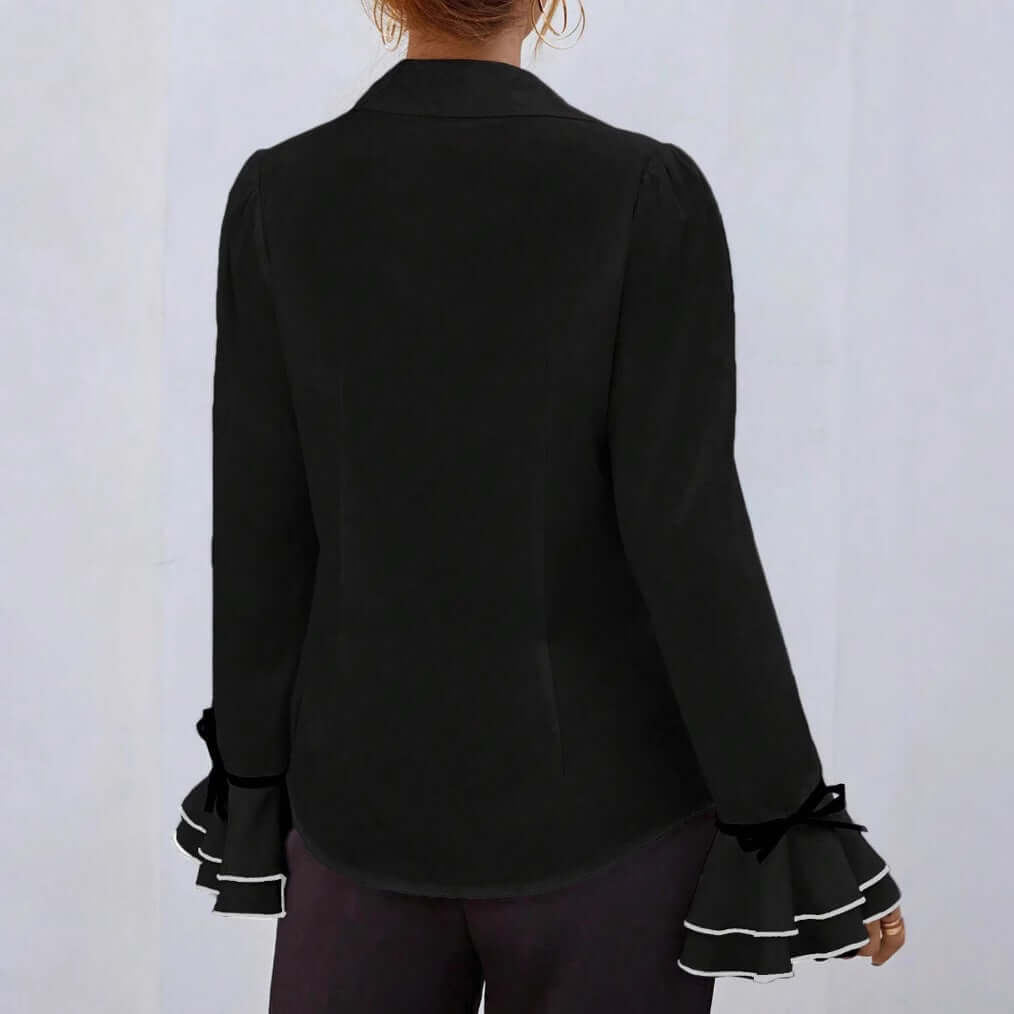 ruffled flared sleeve shirt