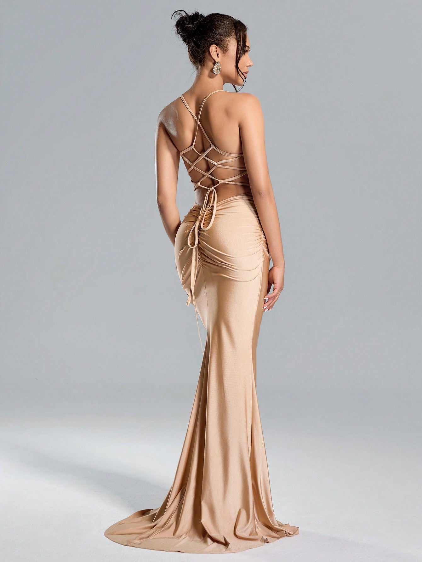 high waisted sequin maxi dress